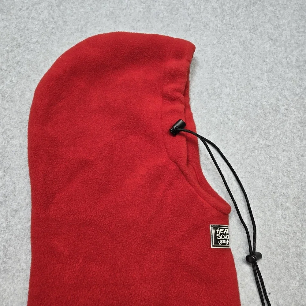 Head Sokz Balaclava Unisex One Size Red Fleece Thermal Neck‎ Flap Adjustable